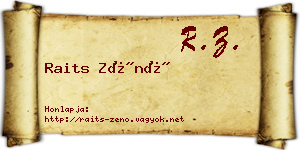 Raits Zénó névjegykártya